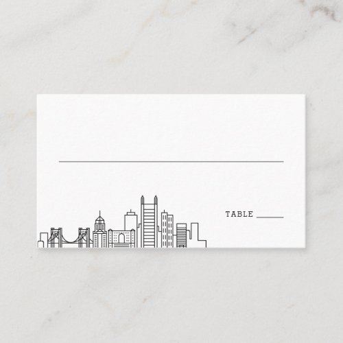 Pittsburgh Wedding  Place Cards Front and Back