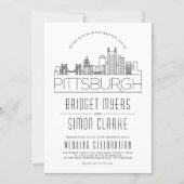 Pittsburgh Wedding | Stylized Skyline Invitation | Zazzle