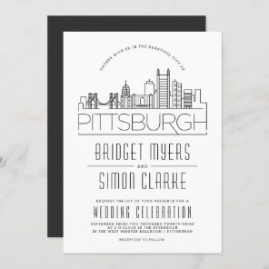Pittsburgh Wedding | Stylized Skyline Invitation