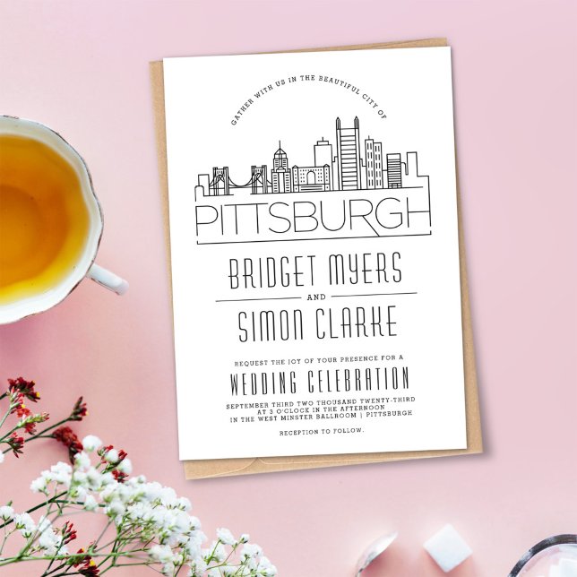 Pittsburgh Wedding | Stylized Skyline Invitation (Creator Uploaded)