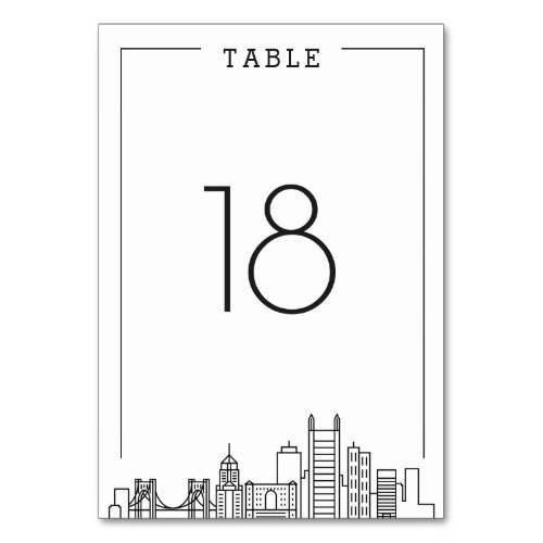 Pittsburgh Wedding  Table Number