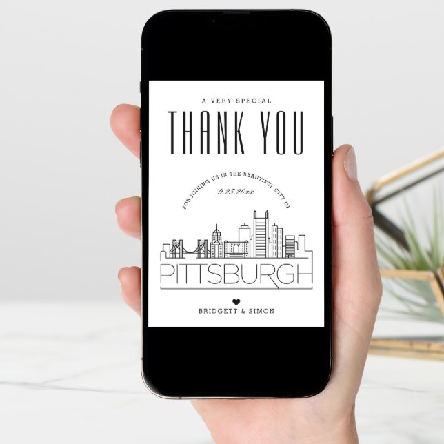 Pittsburgh Wedding | Thank You + Photo Card (Front Digital)