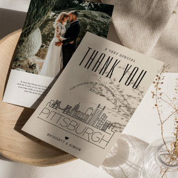 Pittsburgh Wedding | Thank You   Photo Card by colorjungle at Zazzle