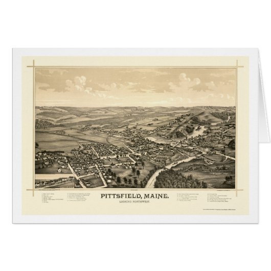 Pittsfield, ME Panoramic Map - 1889 Cards (Front Horizontal)