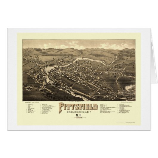 Pittsfield, NH Panoramic Map - 1884 Cards (Front Horizontal)