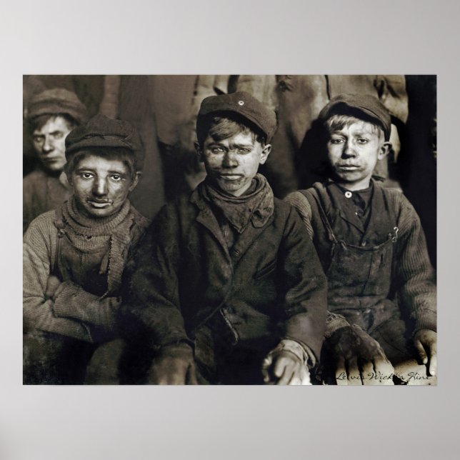 Pittston Breaker Boys  by Lewis Wickes Hine, 1911 Poster (Front)