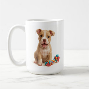 Pitty Party – Pitbull Puppy with Colorful Rope Toy Coffee Mug