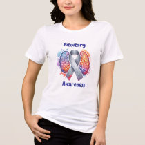 Pituitary Disorders | Gray Awareness Ribbbon Tri-Blend Shirt