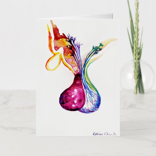 Pituitary structure foil greeting card (Front)