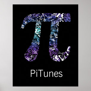 PiTunes ~ Funny Math and Music Geek Poster