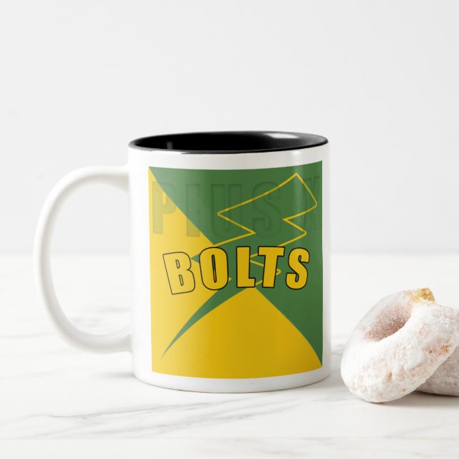 pius-X high school Design Two-Tone Coffee Mug (With Donut)