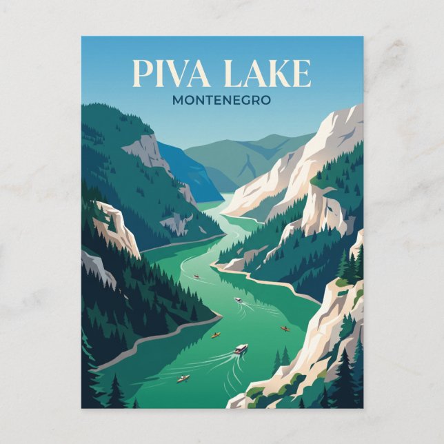 Piva Lake Montenegro Postcard (Front)