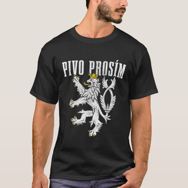 Pivo Prosim Beer Please In Czech Republic Language T-Shirt (Front)