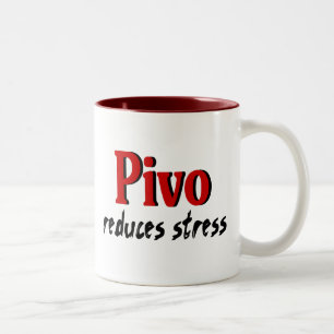 Pivo reduces stress Two-Tone coffee mug