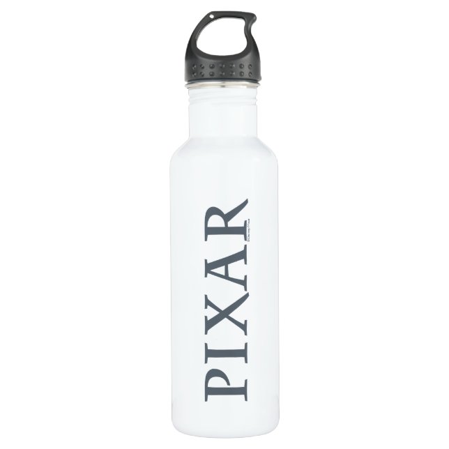 Pixar Gray Logo Stainless Steel Water Bottle (Front)