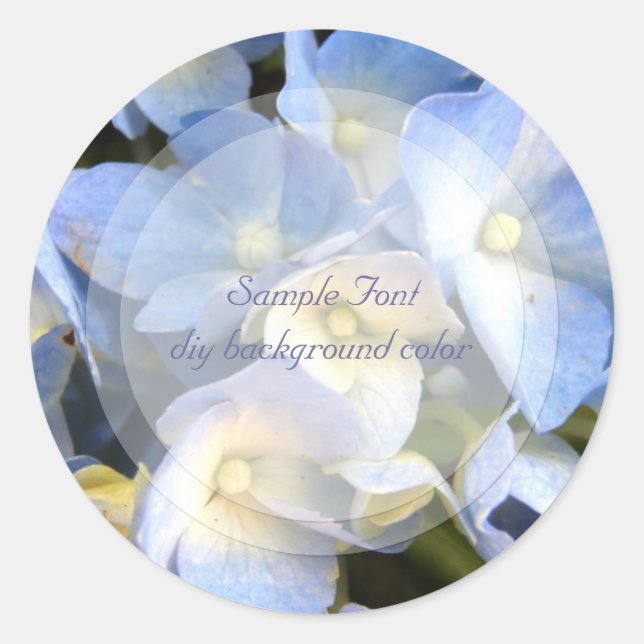 PixDezine blue hydrangea/DIY background color Classic Round Sticker (Front)