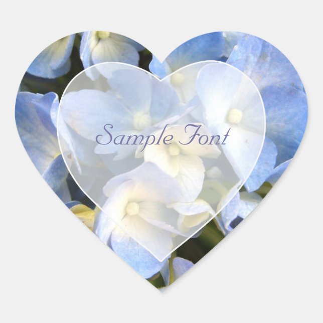 PixDezine blue hydrangea/DIY background color Heart Sticker (Front)
