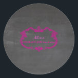 PixDezine Chalkboard Whimsical Baroque Frame Classic Round Sticker<br><div class="desc">PixDezines Chalkboard and Magenta Whimsical Baroque Frame.  Easy customizable.  DIY fonts and fonts color as well.

Copyright © 2008-2017 PixDezines.com™ and PixDezines™ on Zazzle.com.  All rights reserved.</div>