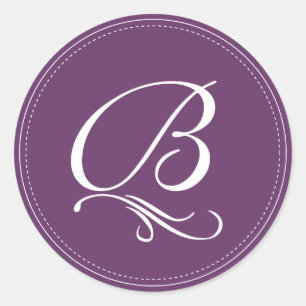 PixDezine DIY monogram+DIY color/deco scrolls Classic Round Sticker