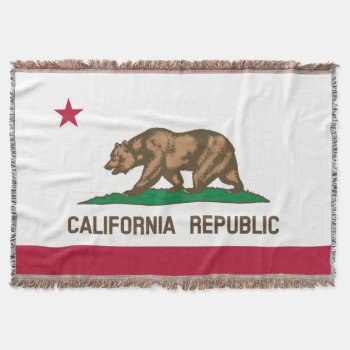 Pixdezine Golden Bear/california State Flag Throw Blanket by PixDezines at Zazzle