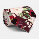 PixDezine H2 Flowers Burgundy Blush Roses Neck Tie PixDezine H2 Flowers Burgundy Blush Roses Neck Tie