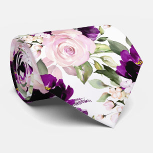 PixDezine H2 Flowers Magenta Blush Roses Neck Tie