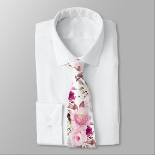 PixDezine H2 Flowers Pink Hues Roses Neck Tie