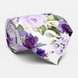 Pixdezine H2 Flowers Violet Lilac Purple Roses Neck Tie at Zazzle
