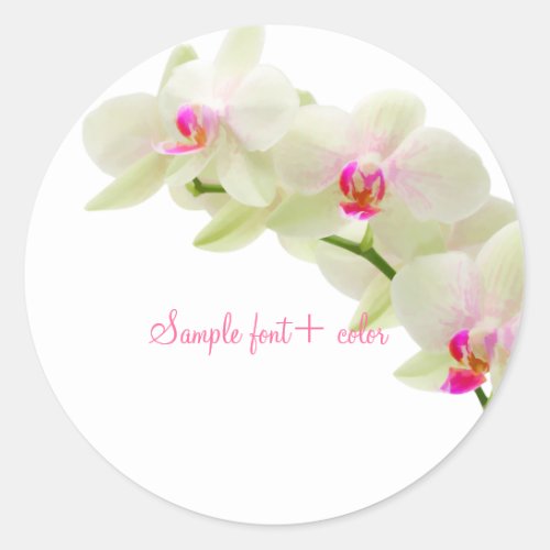 PixDezine maui pink orchid Classic Round Sticker