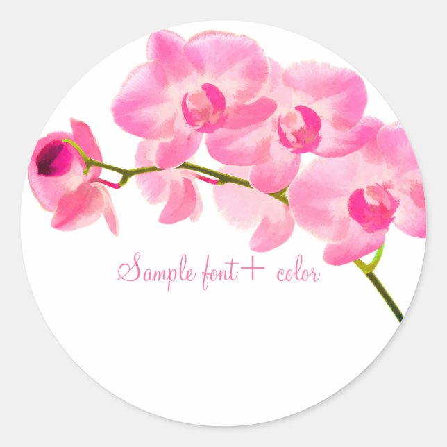 PixDezine maui pink orchid Classic Round Sticker (Front)
