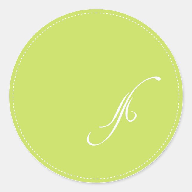 PixDezine monogram A, diy background color Classic Round Sticker (Front)