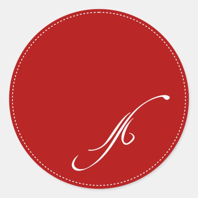 PixDezine monogram C, diy background color Classic Round Sticker (Front)