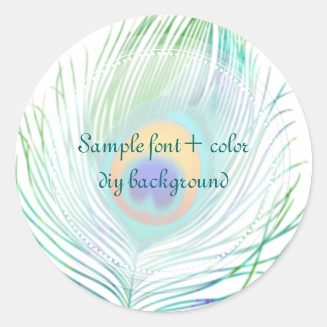 PixDezine peacock plume Classic Round Sticker (Front)