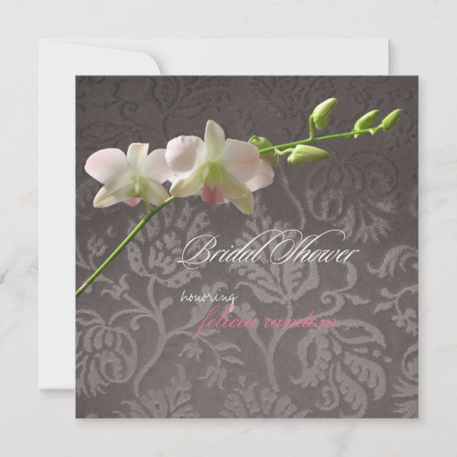 PixDezine Pink Orchid/bridal shower Invitation (Front)