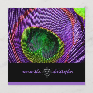 PixDezine Psychedelic Peacock feather Invitation