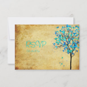 PixDezine rsvp viintage blue maple leaves