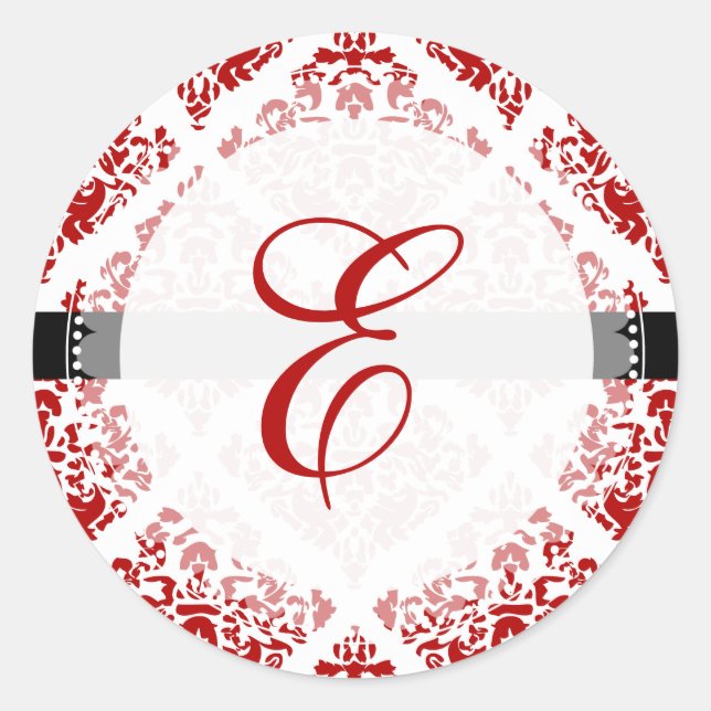 PixDezine stella damask+DIY color+font Classic Round Sticker (Front)