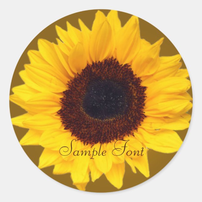 PixDezine sunflower/DIY background color Classic Round Sticker (Front)