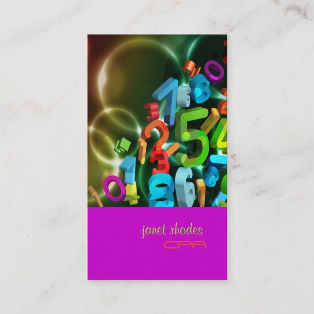 PixDezines 123, CPA/diy colors Business Card (Front)
