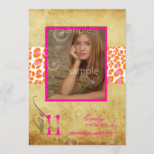 PixDezines 2011 Graduation, Pink Leopard Invitation