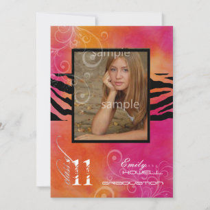 PixDezines 2011 Graduation, Zebra Invitation