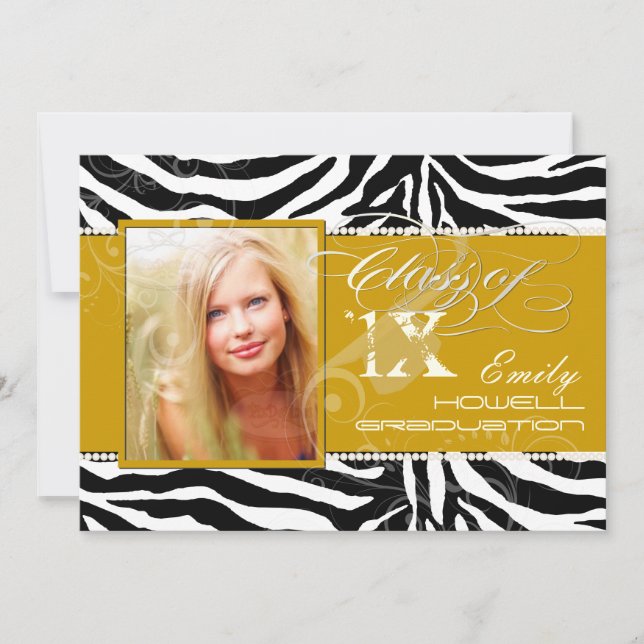 PixDezines 2012 Grads, zebra print/diy colors Invitation (Front)