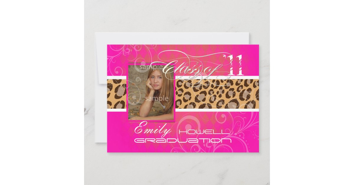 Leopard Graduation Invitations PixDezines 2012 graduation/leopard/diy Invitation | Zazzle