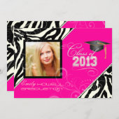 PixDezines 2013 Grads, zebra print/diy colors Invitation (Front/Back)