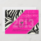 PixDezines 2013 Grads, zebra print/diy colors Invitation (Back)