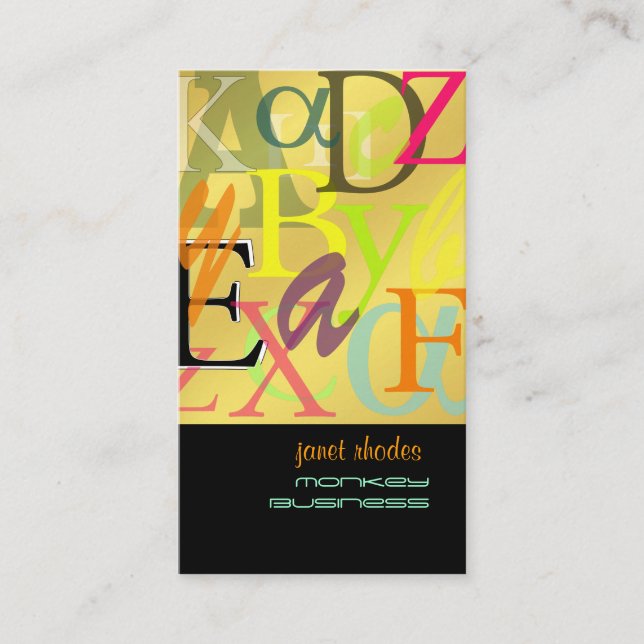 PixDezines ABC, Greek Alpha Business Card (Front)