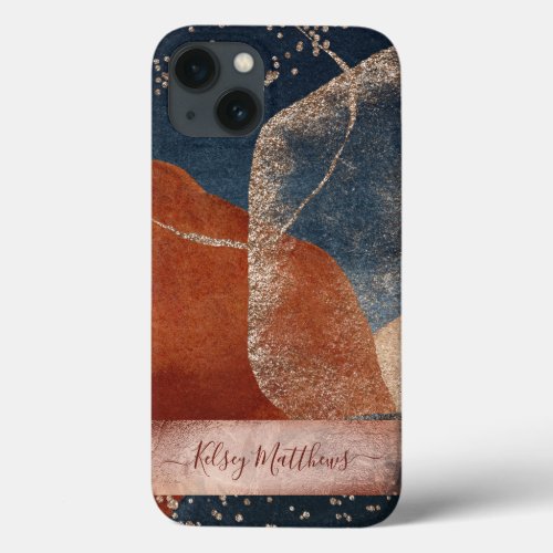 PixDezines Abstract Arrangement H2 Rose Gold iPhone 13 Case