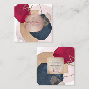 PixDezines Abstract Arrangement H2 Rose Gold Square Business Card