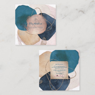 PixDezines Abstract Arrangement H2 Rose Gold Square Business Card