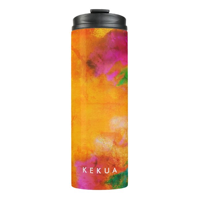 PixDezines Abstract/Faux Gold Thermal Tumbler (Front)